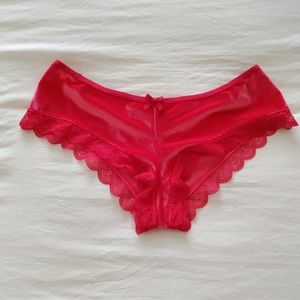 Victoria's Secret red velvet lace panty